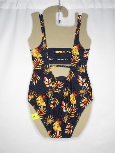 NWT OCEAN PACIFIC LADIES' 4 WAY STRETCH ONE PIECE SWIMSUIT DK BLUE SZ S #E545 - Picture 2 of 2
