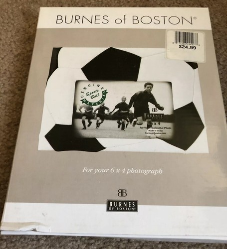 Leather Soccer Ball Themed Picture Frame  4 X 6 Inch Photo Burnes of Boston NEW - Picture 2 of 9