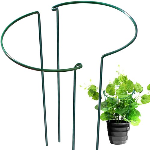 UK 10er Pack abnehmbarer Metall Garten Pflanzenstütze Ring Hoop Bogen halbrunder Pfahl - Bild 7 von 20