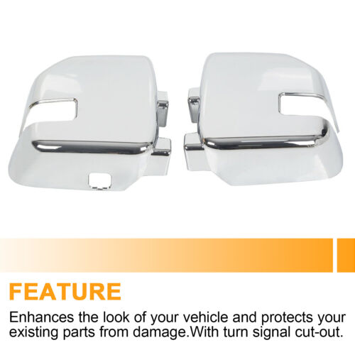 FOR 2017-2021 2022 2023 2024 Ford F250-F550 CHROME Mirror COVERS W/TSH, W/TEMPSH - Picture 3 of 16