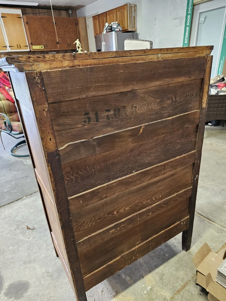 Cómoda Highboy vintage/antigua de roble Foto 4 de 4