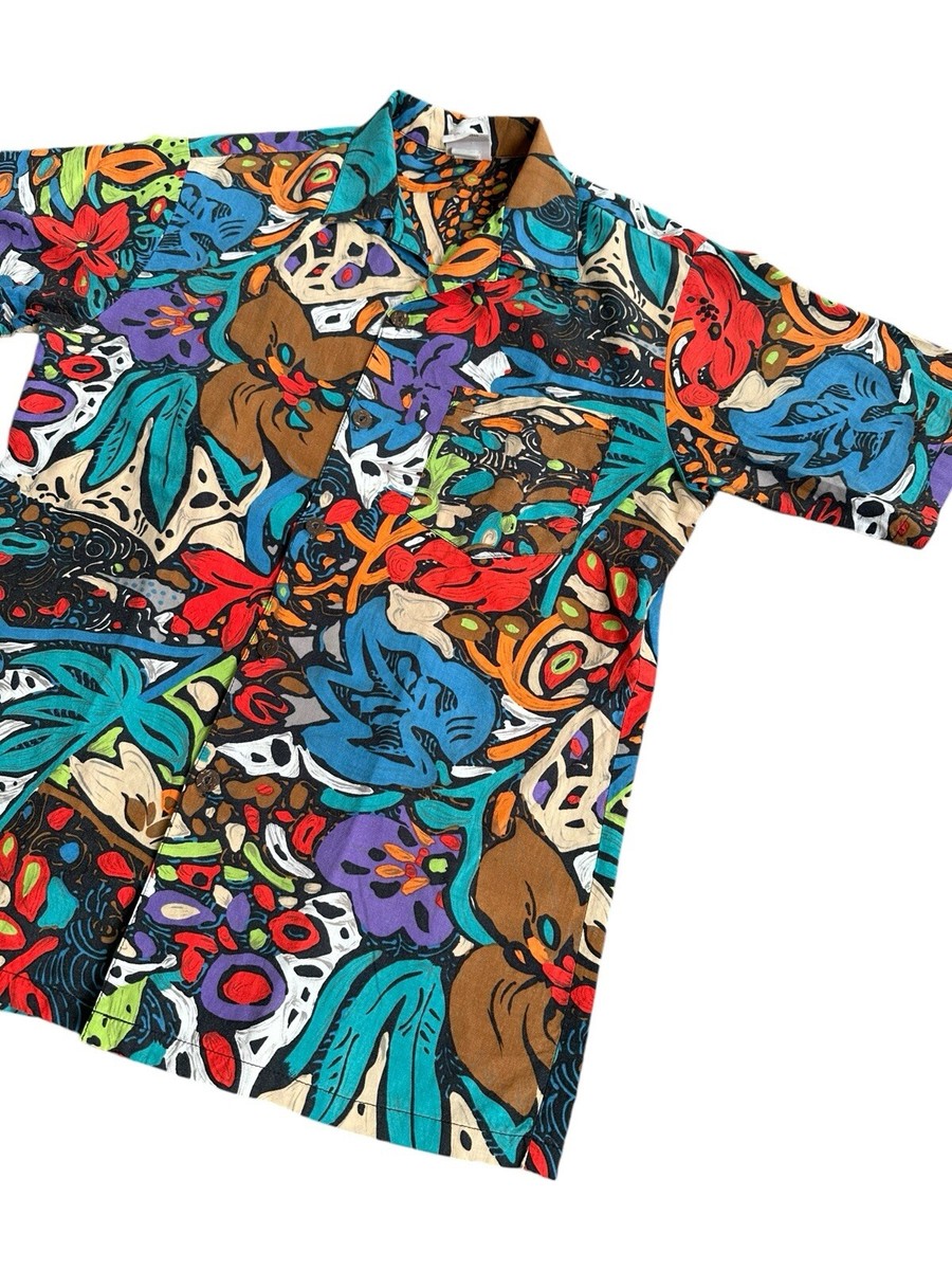 トップス Vintage Duke Kahanamoku Hawaiian Shirt Vintage DUKE Kahanamoku Mens Hawaiian Floral AOP Short