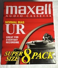 8 Pack Maxell UR60 Blank Audio Cassette Tapes New Sealed Normal Bias 60 Minutes