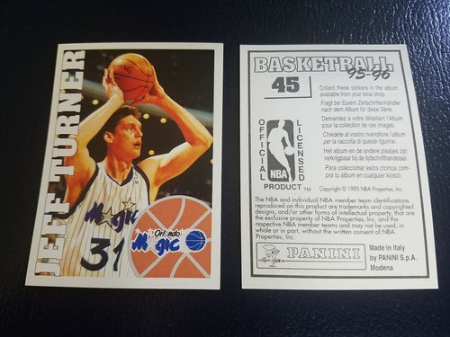 1995 - 1996 NBA Panini Italian Basketball Stickers 1-250 BLACK BACK YOU PICK - Picture 46 of 250