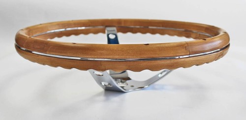 1965-1969 Ford Mustang Grant Steering Wheel Wood 13 1/2" Chrome Spokes - Picture 3 of 7