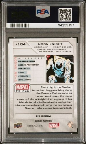 Moon Knight #104 Red Rainbow PSA 10 Upper Deck 2023 Marvel Platinum - Picture 2 of 3