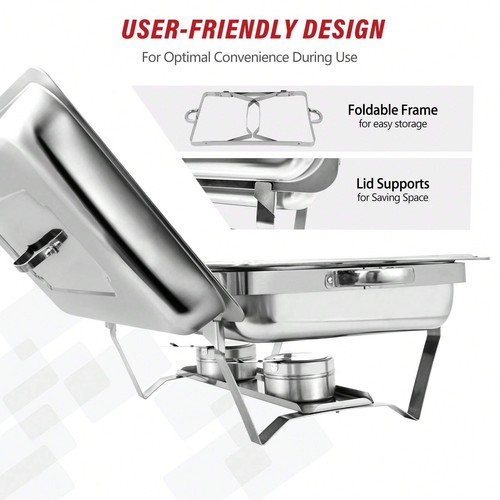 Chafing Dish Buffet Set 2/4/5/6/8/10 Pack 8QT Stainless Stee-Lightning Deals - Picture 23 of 51