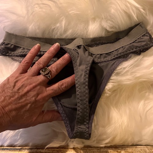 VTG 80’s Thong Panties 2 PAIRS 1 Victoria Secret Lingerie Grey Sexy Lux SZ L-XL - Picture 15 of 23