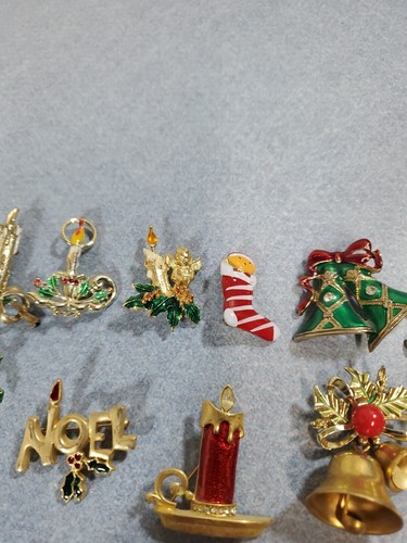 64 Vintage Designer Schmuck Weihnachten Konvolut Emaille Strass Baum Anstecknadel Broschen mehr - Bild 23 von 24