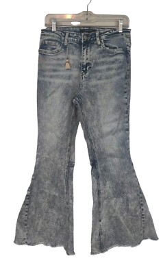 Flying Monkey High Rise Super Flare Acid Wash Jeans Women's 29