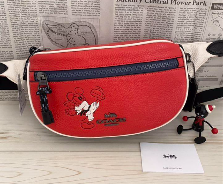 COACH x Disney Mickey Body Bag Red Multi Black White Unisex