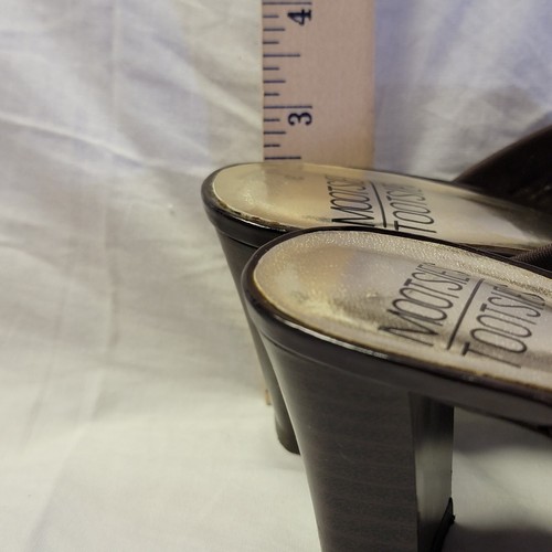 Mootsies Tootsies MOFRENZZI Heels Women's Size 6M Brown Fabric Leather - Picture 7 of 8