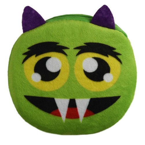 MONSTER FACE MÜNZBÖRSE 4" süß Plüsch Kleingeld Geldbörse Tasche Reißverschluss Etui Mädchen Kinder - Bild 14 von 24