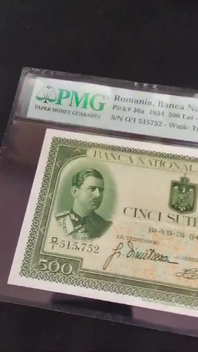 ROMANIA BANCA NATIONALA 500 LEI 1934 P36a, RARE - Video 1 of 1