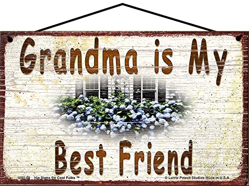 Grandma is My Best Friend Sign Hydrangea Floral Grandmother Mother's Day Gift - Bild 1 von 3