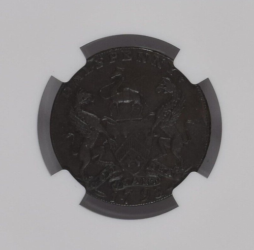 1792 Great Britain D&H-14 Half Penny Yorkshire - Huddersfield - NGC AU 55 BN - Picture 4 of 4