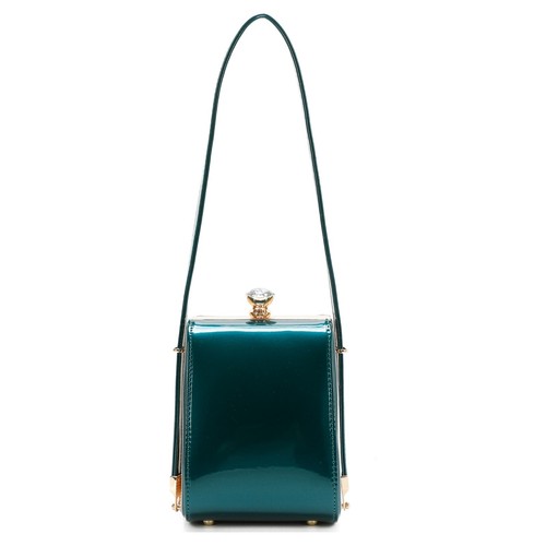 Mini Bolso de Hombro Diamante Deco Mujer Fiesta Noche Patente Cuero Imitado - Imagen 13 de 14