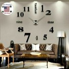 Modern Diy Large Wall Clock 3D Mirror Surface Sticker Home Decor Art Design Kit