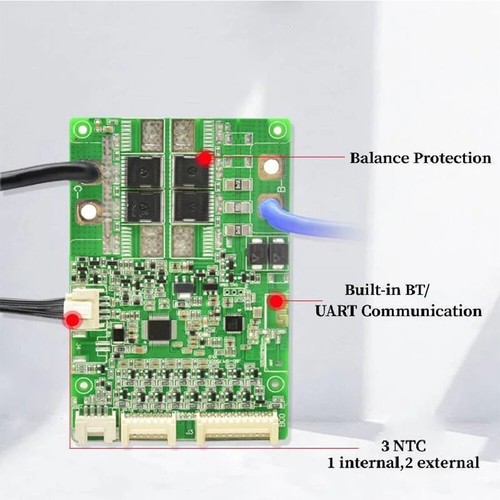 10S-17S 50A Li-ion JBD SMRAT BMS Same Port Balance 36V 48V 60VBuilt-in Bluetooth - Picture 7 of 19