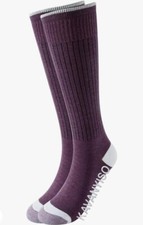 Kids Knee High Non Slip Socks Soft Cotton Skin-friendly Striped, Purple 6-10 Yrs