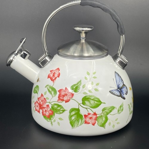 Lenox Butterfly Meadow Enamel Tea Kettle 2.5 Quart #887025 New with Tags No Box - 第 1/12 張圖片