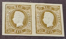 PORTUGAL Afinsa 21; Scott #19 Pair  MLH Superb Margins and Overall Quality