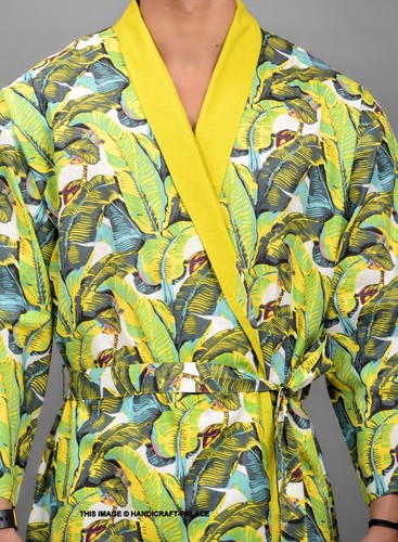 5PC Lote Hombre Bata Albornoz Algodón Suave Estampado Pijama Kimono - Imagen 3 de 24