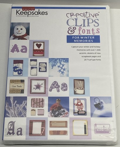 Kreative Clips & Schriftarten FÜR WINTERGEDÄCHTNIS Computer Software DVD Andenken
