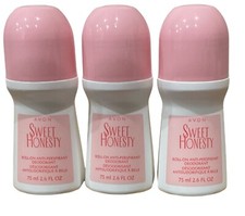 3 Avon Sweet Honesty Roll On Anti-Perspirant Deodorant 2.6 fl oz 75 ml 