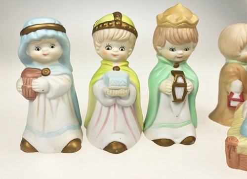 9-teiliges Porzellan Krippenfiguren Kleinkinder Set Vintage Retro Philippinen - Bild 7 von 9