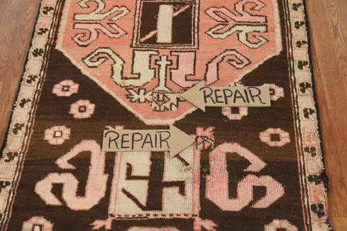 Vintage Brown Geometric Traditional 8' Runner Rug 2x8 Hand-knotted Wool Carpet - Picture 15 of 24