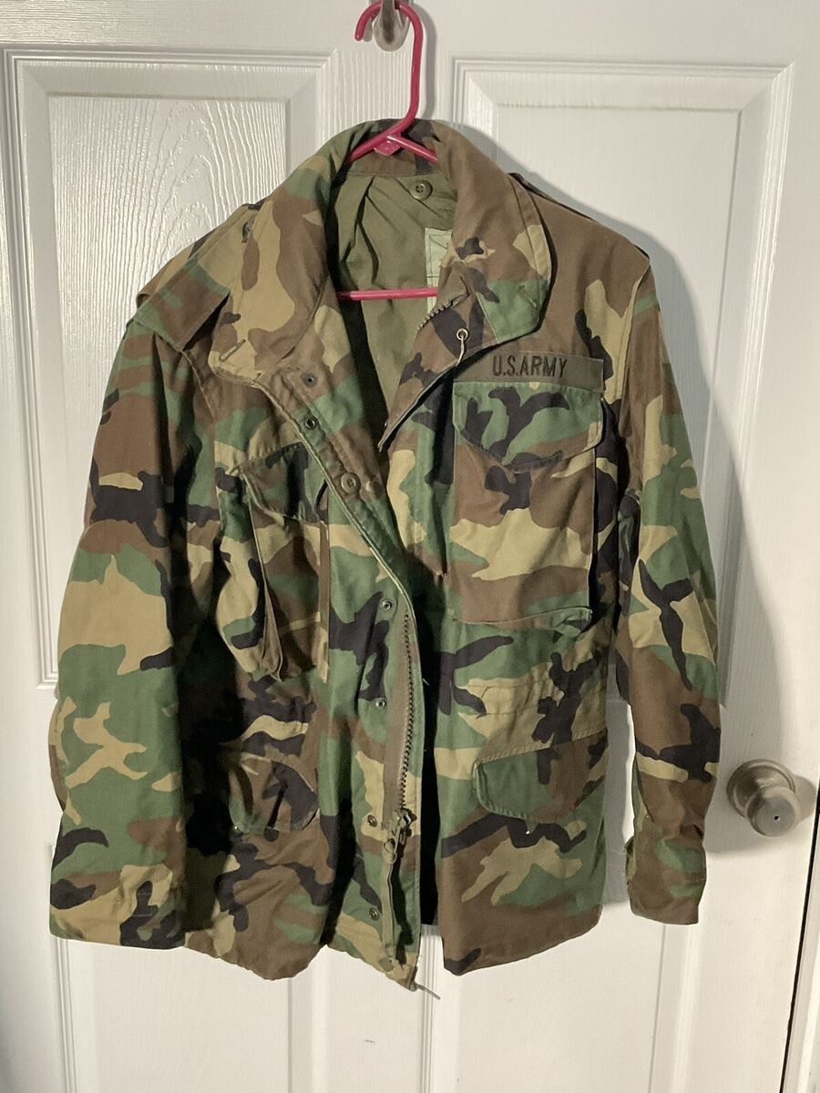 Vintage US Army 1980's Woodland Camo Cold Weather M65 Field Vintage US Army 1980's Woodland Camo Cold Weather M65 Field