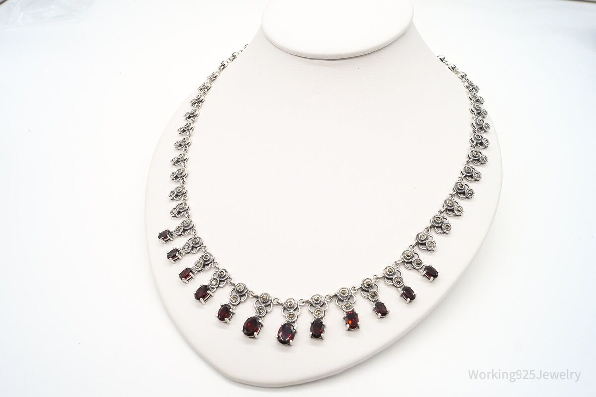 Marcasite Sterling Silver Necklace 20 Marcasite Sterling Silver Necklace 20