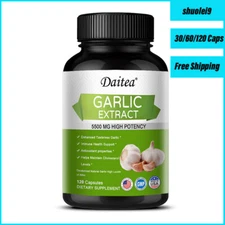Garlic Extract 5500mg Cholesterol Health Antioxidant Supplement 30/60/120 Caps