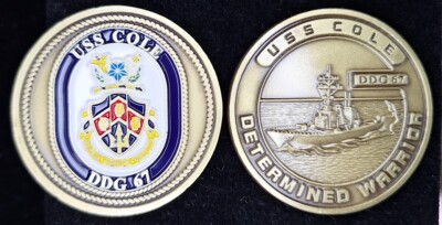 DDG-67 USS COLE - Determined Warrior - Navy Challenge Coin
