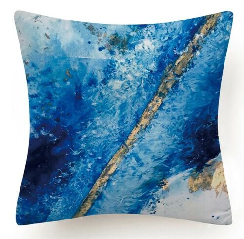 PILLOW COVER Teal Blue White Abstract Art Home Decor Marble Cushion Case 18x18" - Bild 11 von 27
