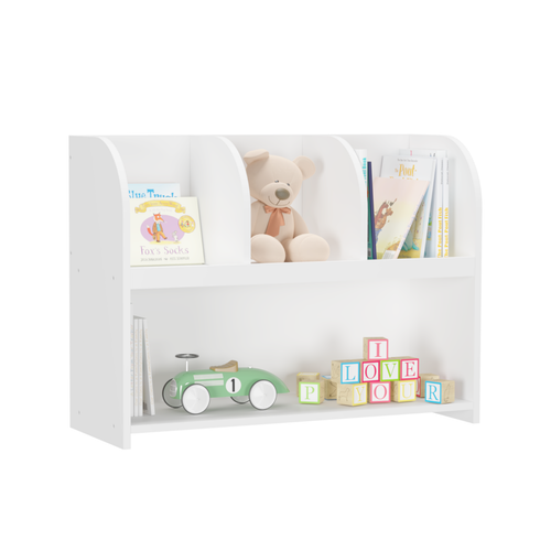 Kids Bookcase with 4 Compartments, Storage Book Shelf, Storage Display, Rack - Picture 4 of 9