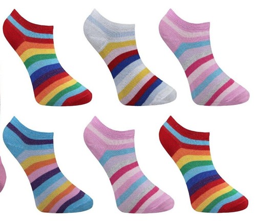 Ladies Trainer Ankle Socks Pattern -Plain Cotton Rich Pack 6 12 Size 4 - 7 - Picture 9 of 32