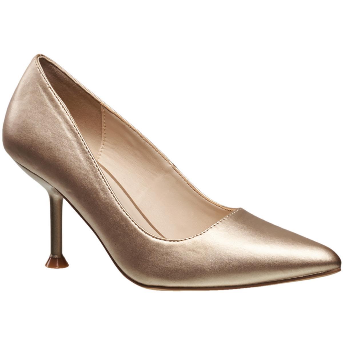 Женские туфли-лодочки из веганской кожи Halston Samuii Gold 7 Medium (B,M) BHFO 1725