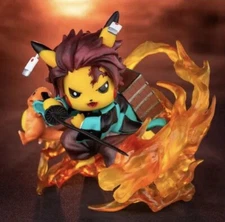 Pokemon Pikachu Tanjiro Kamado Demon Slayer Figure No Yaiba x Box U.S Seller
