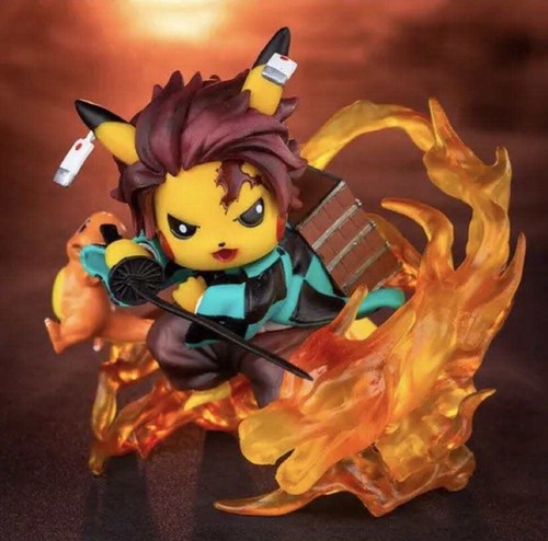 Pokemon Pikachu Tanjiro Kamado Demon Slayer Figure No Yaiba x Box U.S Seller