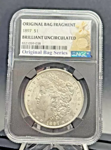 1897 Morgan Silver Dollar NGC BU Bag Fragment 💎 90% Silver Certified 🪙