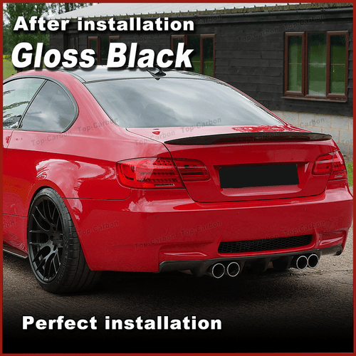 Glanz Schwarz Heckspoiler Hecklippe Spoiler für BMW E92 325i 335i 328i M3 Coupe - Picture 3 of 10