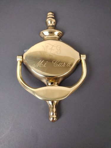 Vintage Gold  Color Finial Shaped Door Knocker MI CASA Size 7" T × 4" W Spain - Picture 2 of 6