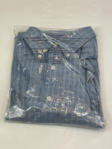 LL Bean leicht tailliert 15,5-35 blau weiß Button Down Langarm - Bild 2 von 9