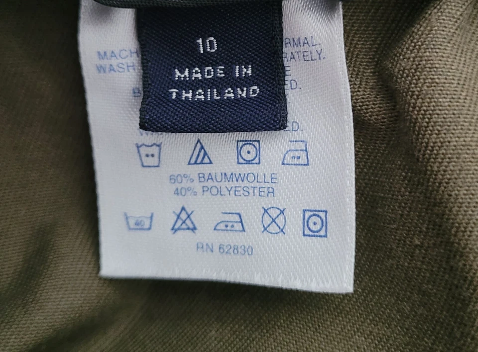 Lands' End Pants Womens Size 10 Army Green High Rise Elastic Waist Straight Leg - Image 4 of 4