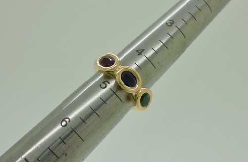 Authentic Chaumet Emerald Ruby Sapphire 18k Yellow Gold Ring - Picture 11 of 11