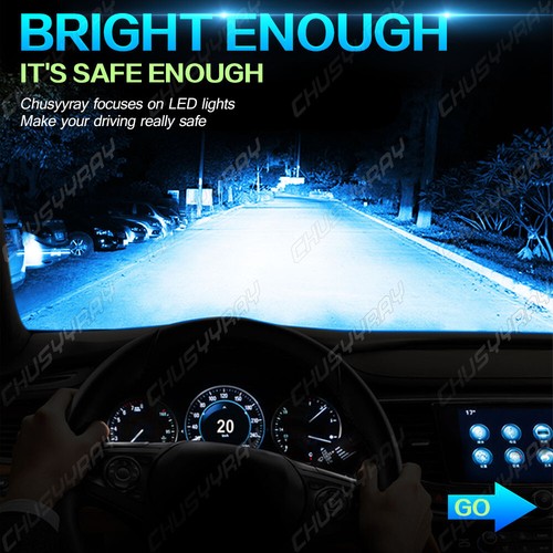 H7 H9 For Suzuki GSXR600 2006-2007 2011-2018 LED Headlight Bulbs 8000K Ice Blue - Picture 12 of 14