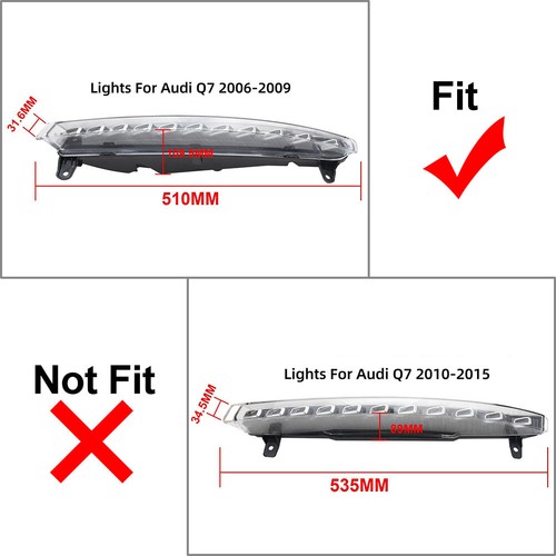 LED Daytime Running Light Turn Signal Fog Lamp For Audi Q7 2006-2009 USA - Bild 18 von 18