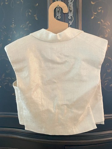 Gilet Veronica Beard Baxley in lino metallizzato $498 | argento | taglia 2 - Foto 8 di 20
